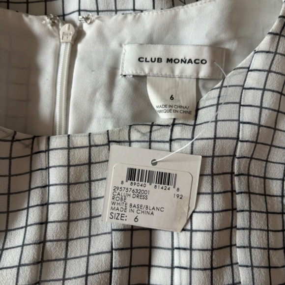 Club Monaco NWT Caluh Dress white base 100% silk 3/4 sleeve size 6 - Picture 11 of 15